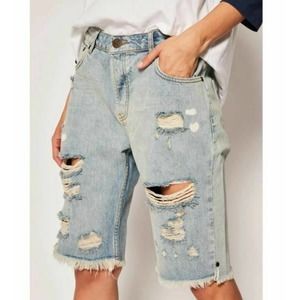 One Teaspoon 28 Jean Shorts Kansas Truck Short Womens Distressed 23013 New NWT